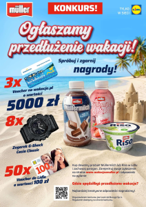 Konkurs "Müller – Ogłaszamy przedłużenie wakacji" Lidl