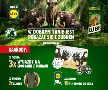 Konkurs "Pokaż się z Żubrem i wygraj dzikie nagrody" Lidl