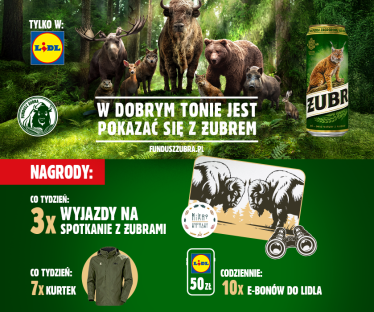 Konkurs "Pokaż się z Żubrem i wygraj dzikie nagrody" Lidl