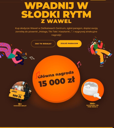 Konkurs "Wpadnij w słodki rytm z Wawel" Delikatesy Centrum