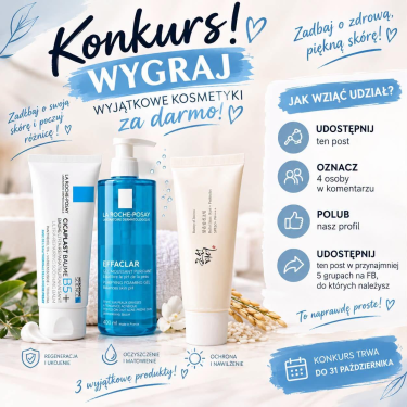 Wygraj kosmetyki do pielęgnacji twarzy