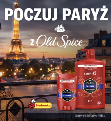 Konkurs "Poczuj francuski klimat z Old Spice i wygraj podróż do Paryża" Biedronka
