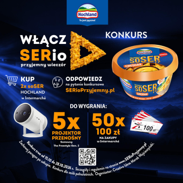 Wygraj projektor Samsung The Freestyle Gen 2 i bony Intermarché z soSER Hochland!