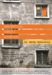 XXVI Ogólnopolski Turniej Reportażu im. Wandy Dybalskiej dla uczniów szkół ponadpodstawowych