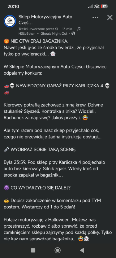 Konkurs "Nawiedzony garaż"