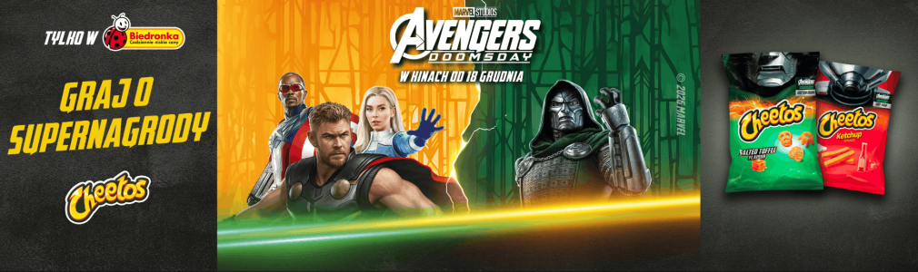 Konkurs Cheetos "Graj jak superbohater z Cheetos x Avengers" Biedronka, etapy dzienne